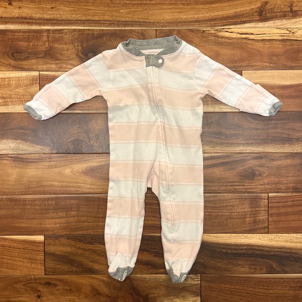 Burt's Bees White and Pink Baby Onesie